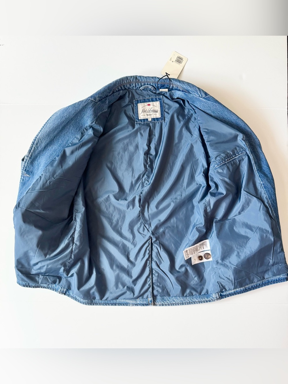 Levi’s Stella Relaxed Denim Blazer, Blue Medium Wash, NWT, Women’s Size Small - Picture 11 of 15